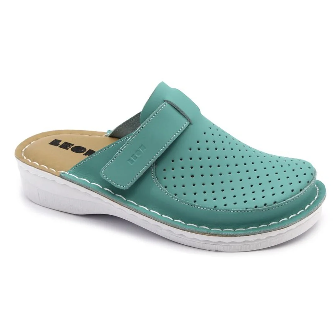 Leon V263 Dámska zdravotná celokožená obuv 42 - 26,5 cm, tyrkysová, 3,5 cm