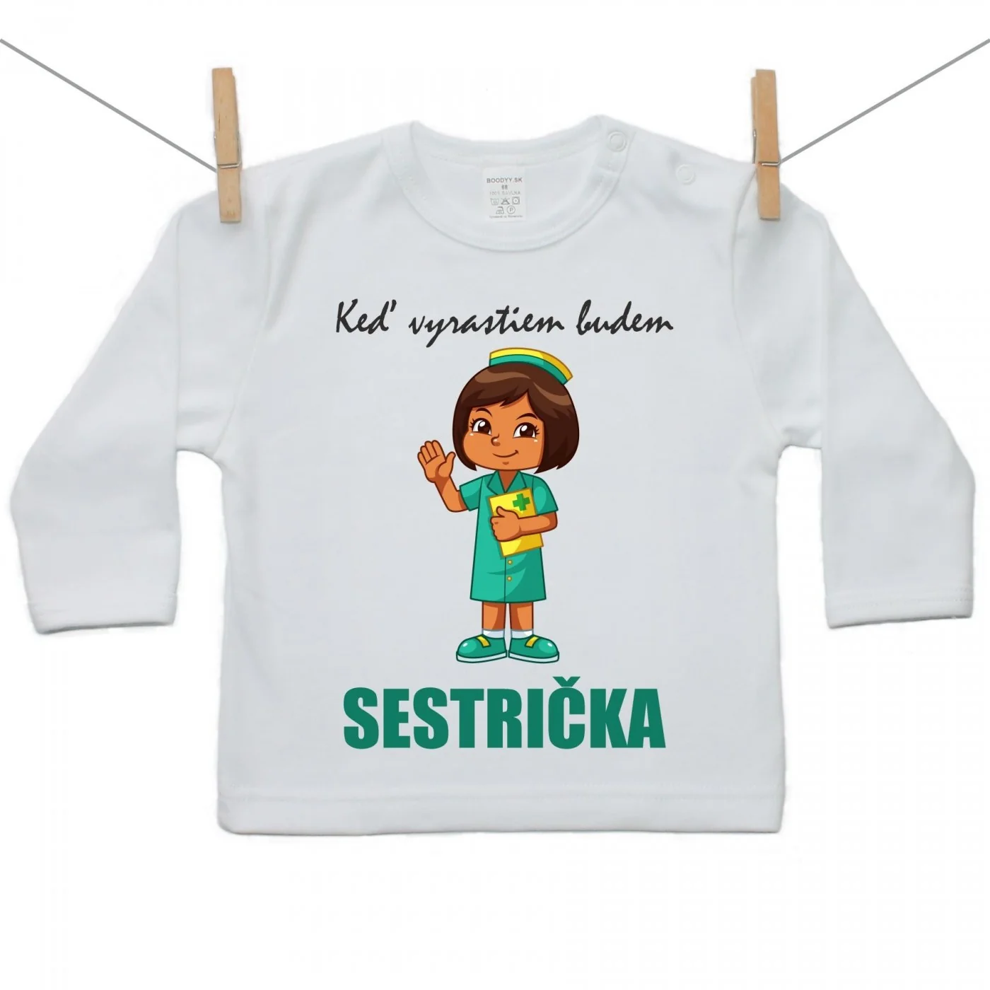 Boodyy Tričko s dlhým rukávom Keď vyrastiem budem sestrička Veľkosť: 98