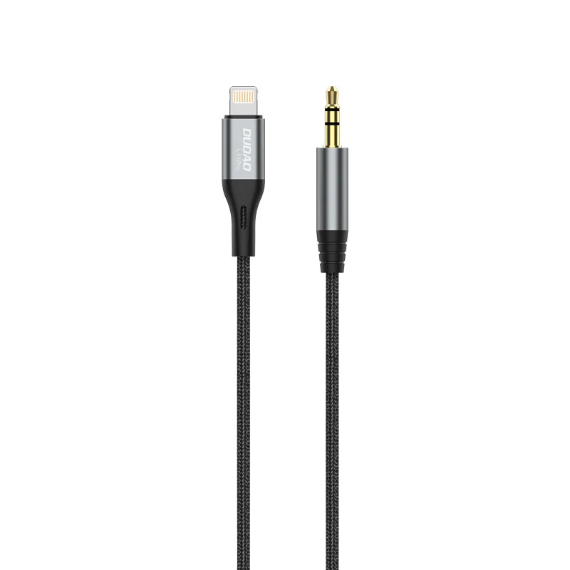 Dudao L11Pro audio kábel Lightning / 3.5mm mini jack, sivý