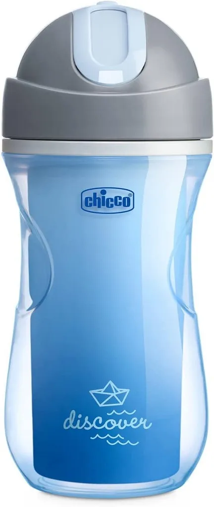 CHICCO Hrnček Sport termo so slamkou 266 ml, modrý 14m+