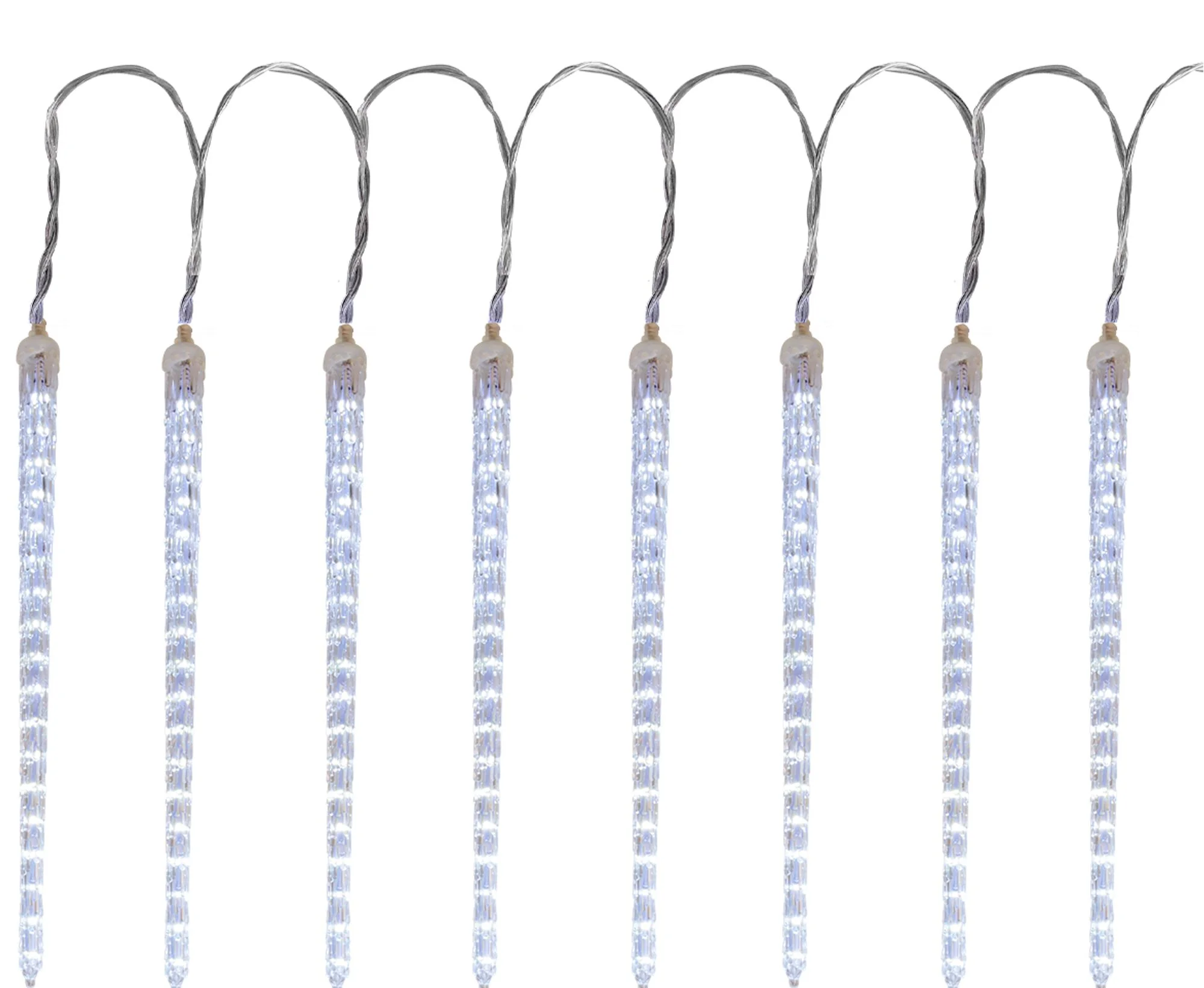 MagicHome LED reťaz Icicle, 1 ks 352 LED studená biela, 16 cencúľov, vodopád, 230 V/50 Hz, IP44, von, 4,50+5 m