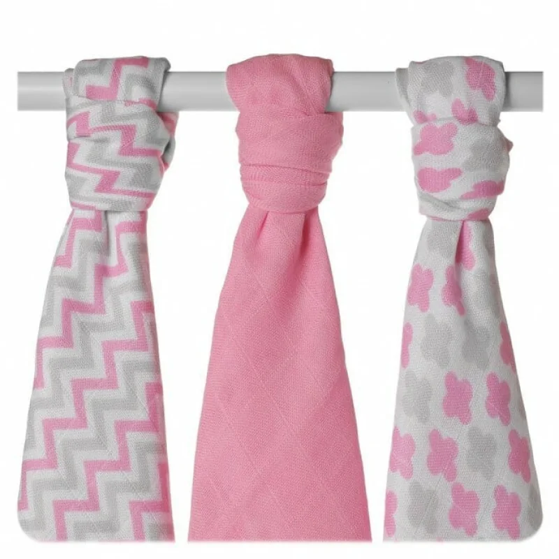 BMB Bambusová plienka Scandinavian Baby Pink, 70x70 MIX 3ks