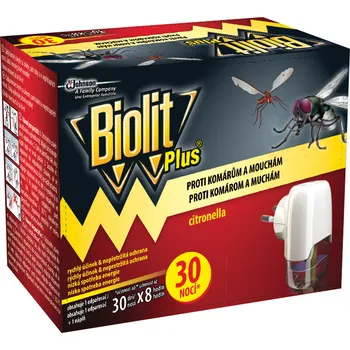 Biolit Plus - 30 nocí na komáre a muchy 1×1 ks, odparovač + náhradná náplň