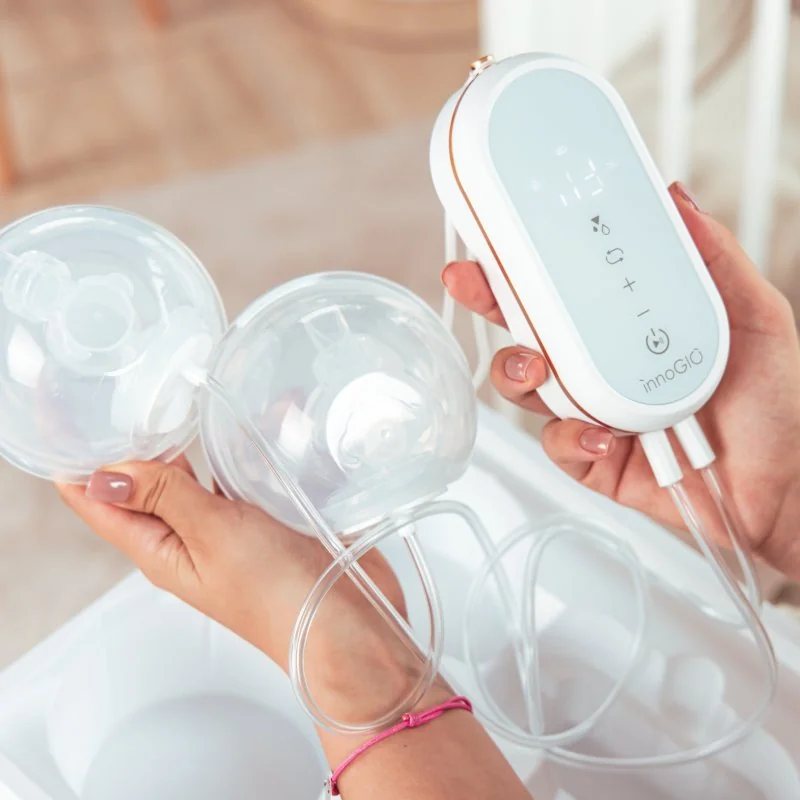innoGIO prenosná elektrická odsávačka GIOmum Line Soft & odsávačka hlienov