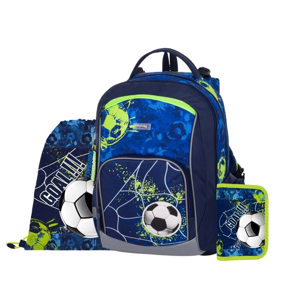 OXY GO Školský set Football 3 ks batoh, peračník, vak
