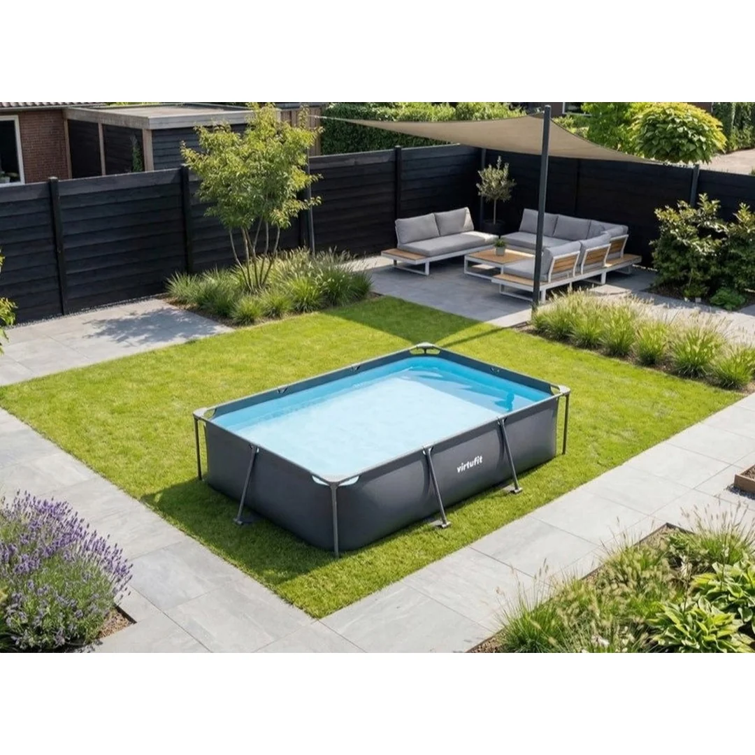 Bazén Rectangular Swimmingpool 300 x 210 cm čierny