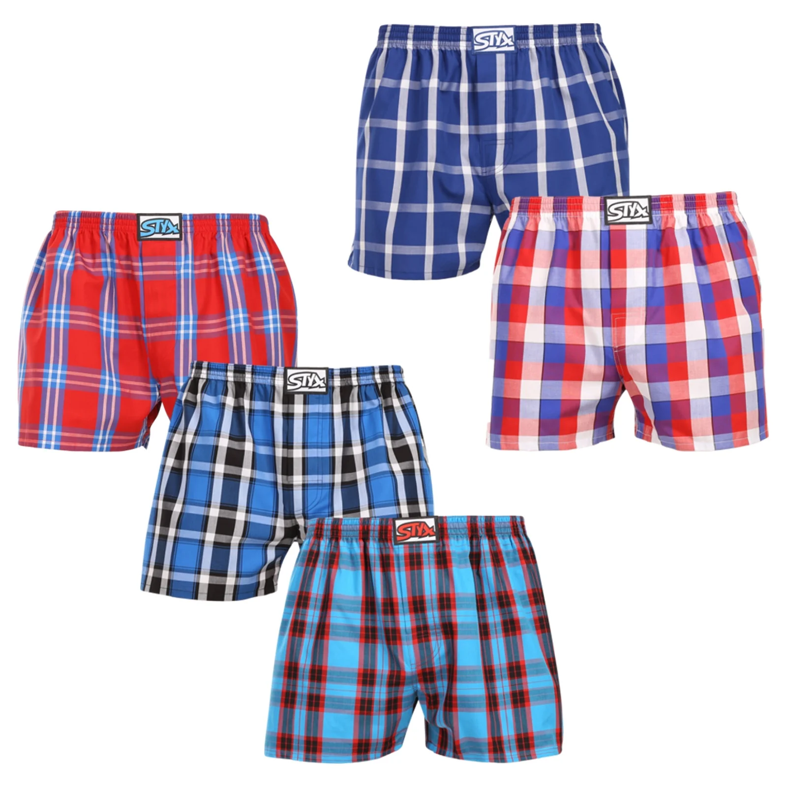 5PACK pánske trenky klasická guma viacfarebné (5A110610) L
