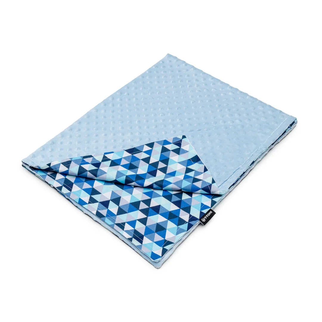 T-TOMI MINKY Blanket Modré trojuholníky