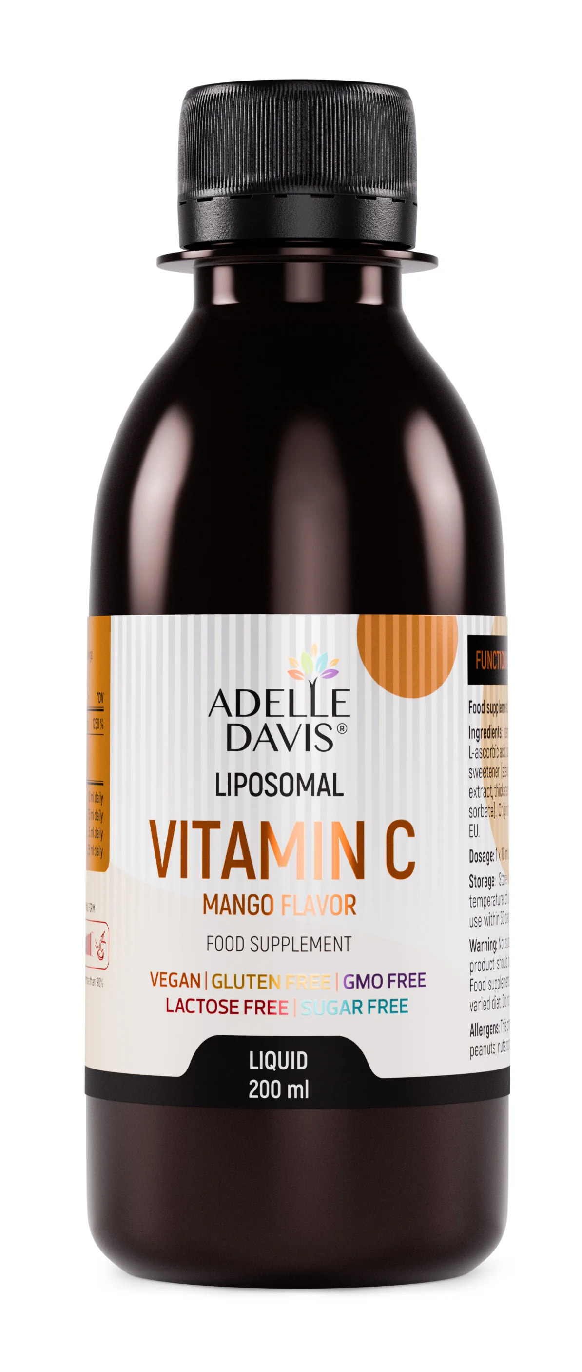 Adelle Davis - Lipozomálny vitamín C s rakytníkom - príchuť mango 200 ml