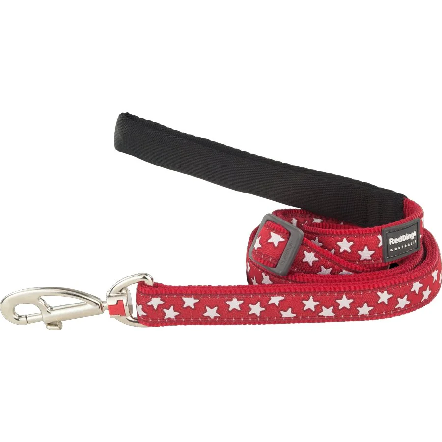 Nylonové vodítko Red dingo s hviezdičkami červené, šírka: 20 mm