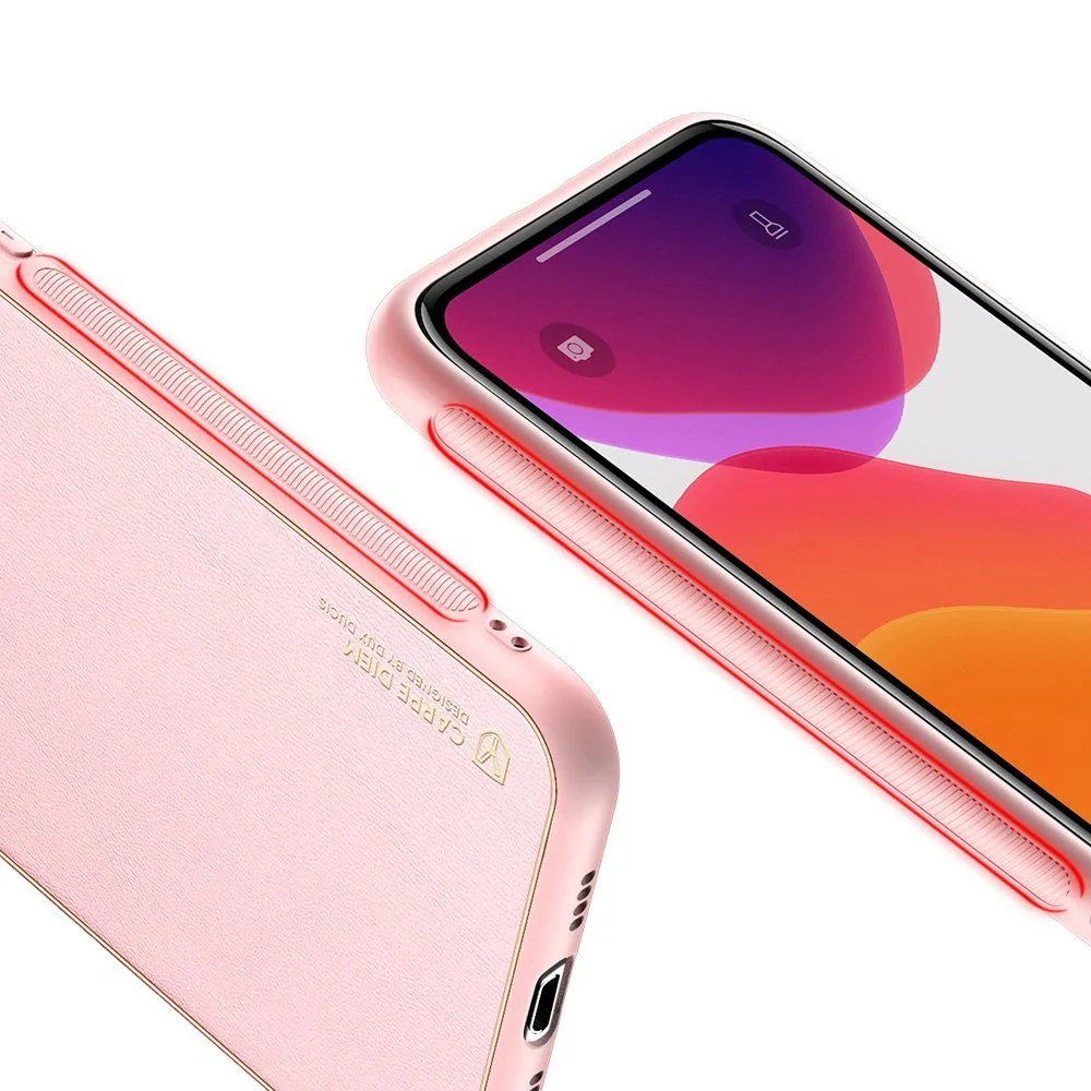 DUX DUCIS Yolo kožený kryt na iPhone 12 Pro Max, ružový