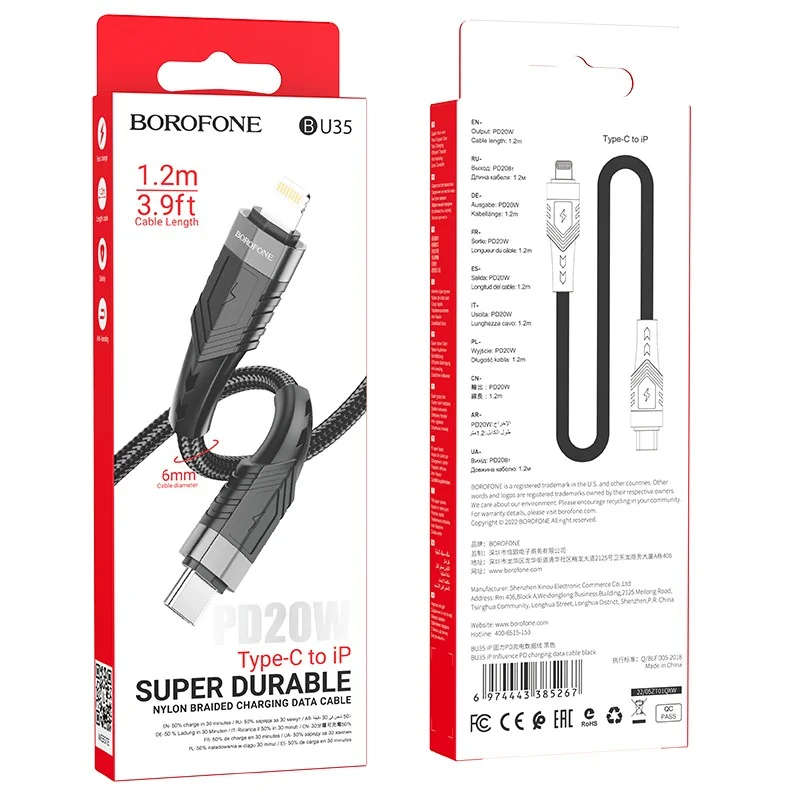 Kábel USB-C - Lightning - Čierna 1 x 1,2m
