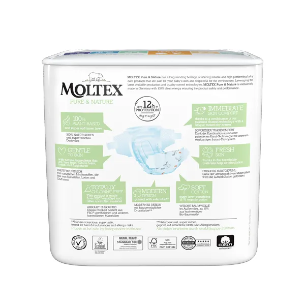 Moltex Pure & Nature Plienky Midi 4-9 kg 1×33 ks, EKO plienky