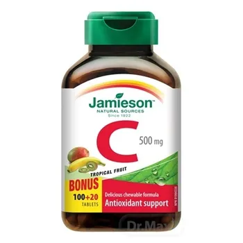JAMIESON VITAMÍN C 500 mg tropické ovocie 1×120 tbl, VITAMÍN C, tropické ovocie