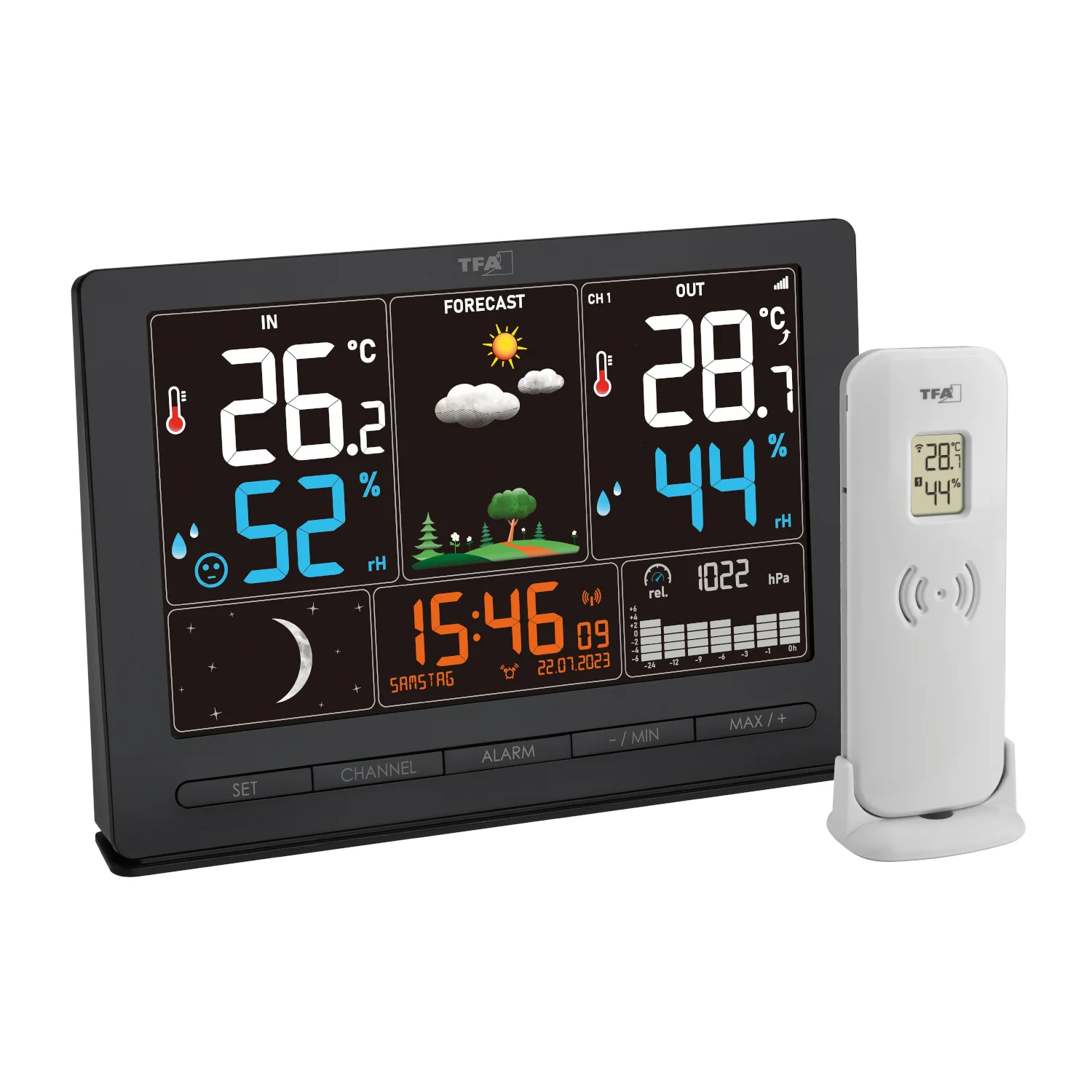 TFA 35.1118.01 SEASON 2 rádiom riadená meteostanica, čierna
