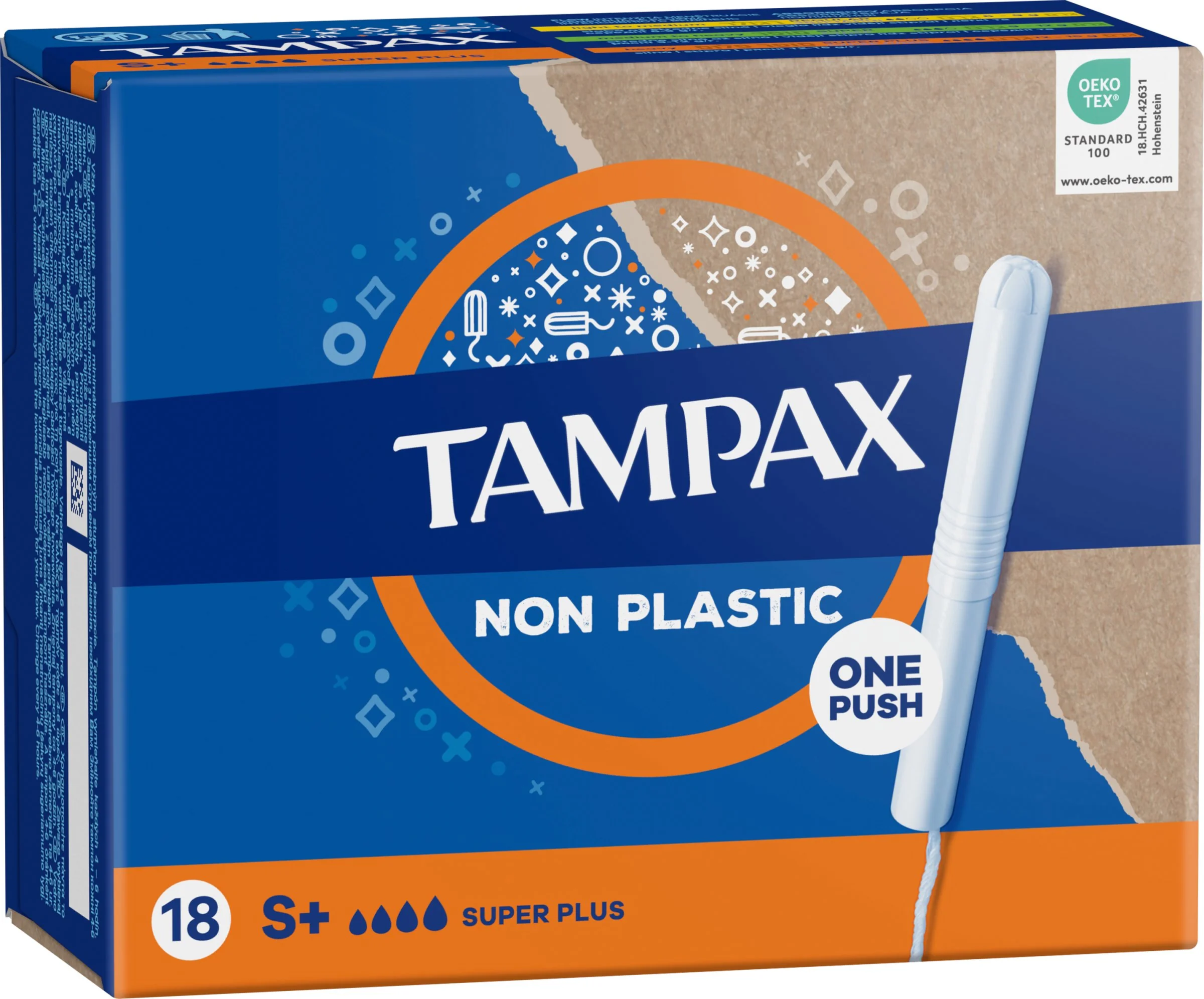 Tampax NON-PLASTIC Super Plus 18ks 1×18 ks, tampóny