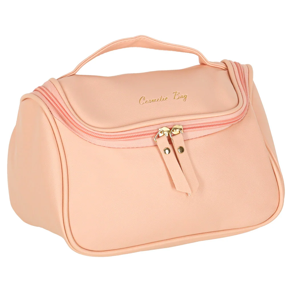 Cestovný kozmetický kufrík Ikonka 23×13×17 cm – ružový organizér