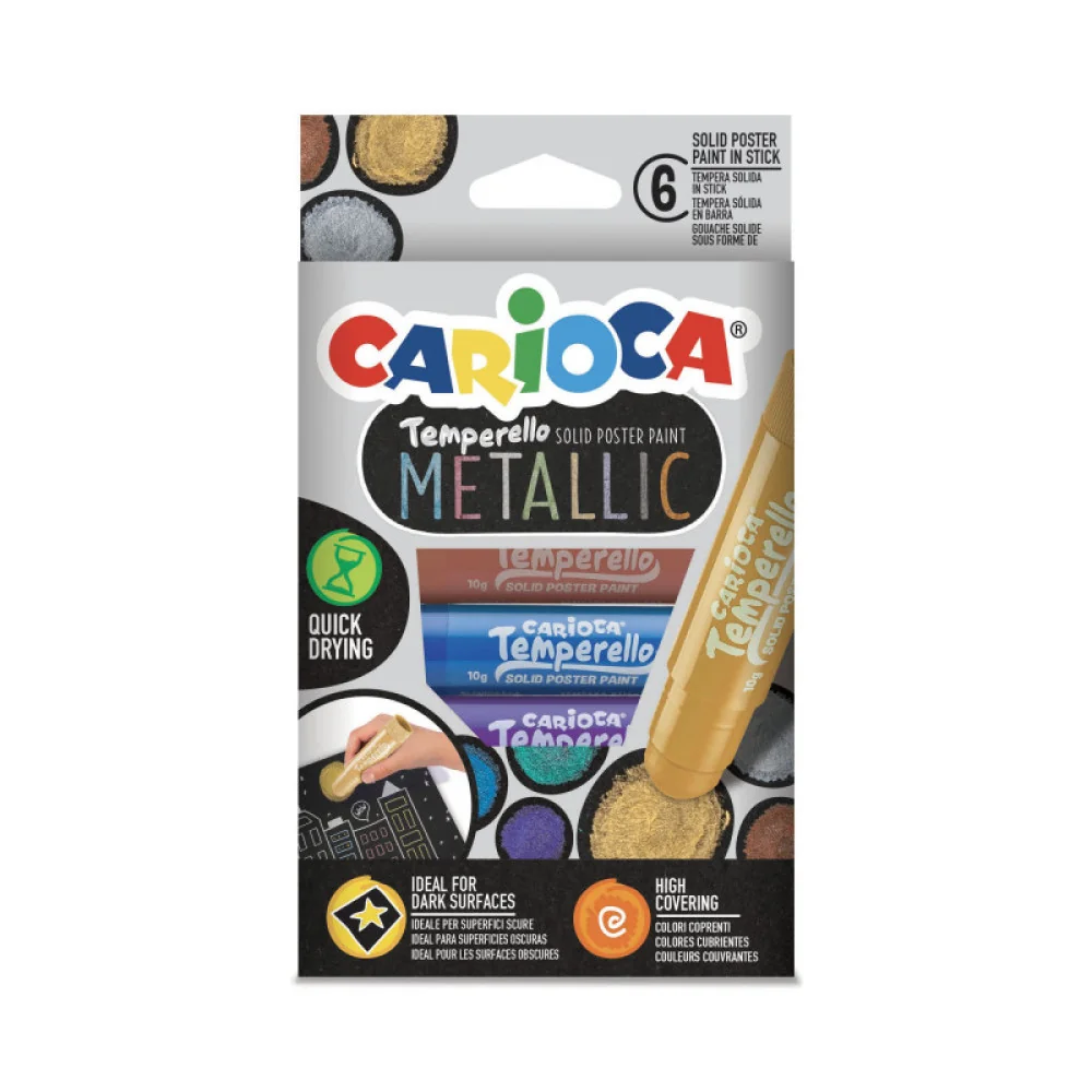Farby v tube Temperello 6 ks-CARIOCA + Farby v tube Temperello metalické 6 ks-CARIOCA