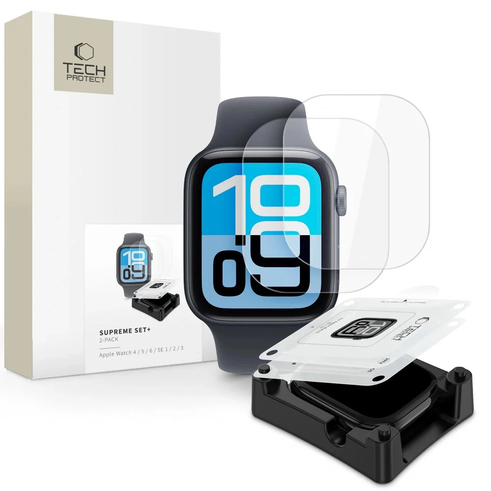 Tech-Protect Supreme Set 2x ochranné sklo na Apple Watch 4 / 5 / 6 / SE 1 / 2 / 3 (40mm) E 1 / 2 / 3 (40mm)