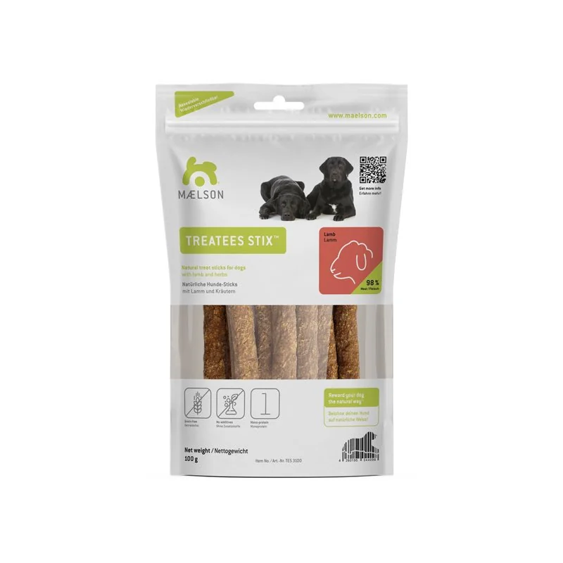 Tyčinky pre psa treatees stix 100 g, jahňa