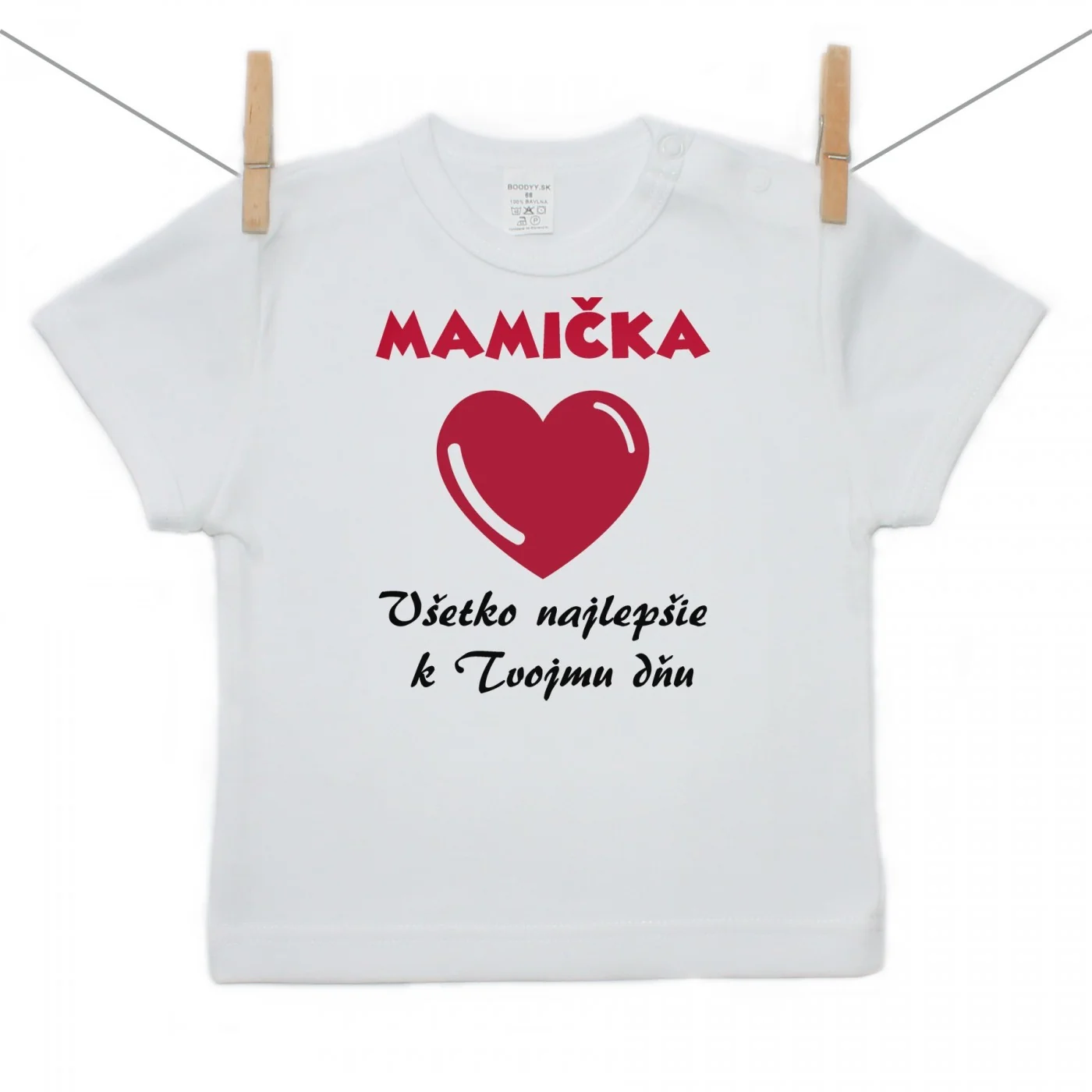 Boodyy Tričko s krátkym rukávom Všetko najlepšie Mamička Veľkosť: 86
