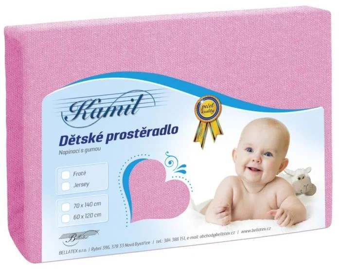 Detské prestieradlo JERSEY 70x140 010 ružová J2 1×1 ks, detské prestieradlo