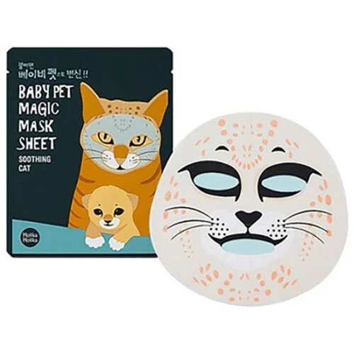 Holika Holika Upokojujúca textilná maska Baby Pet Magic Soothing Cat 1×22 ml, upokojujúca textilná maska