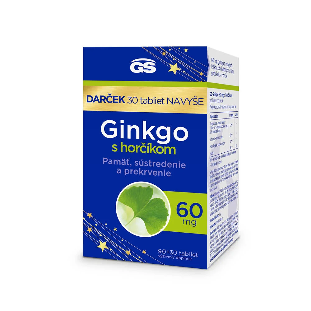 GS Ginkgo 60 mg s horčíkom tbl. 90+30 darček 120 tbl
