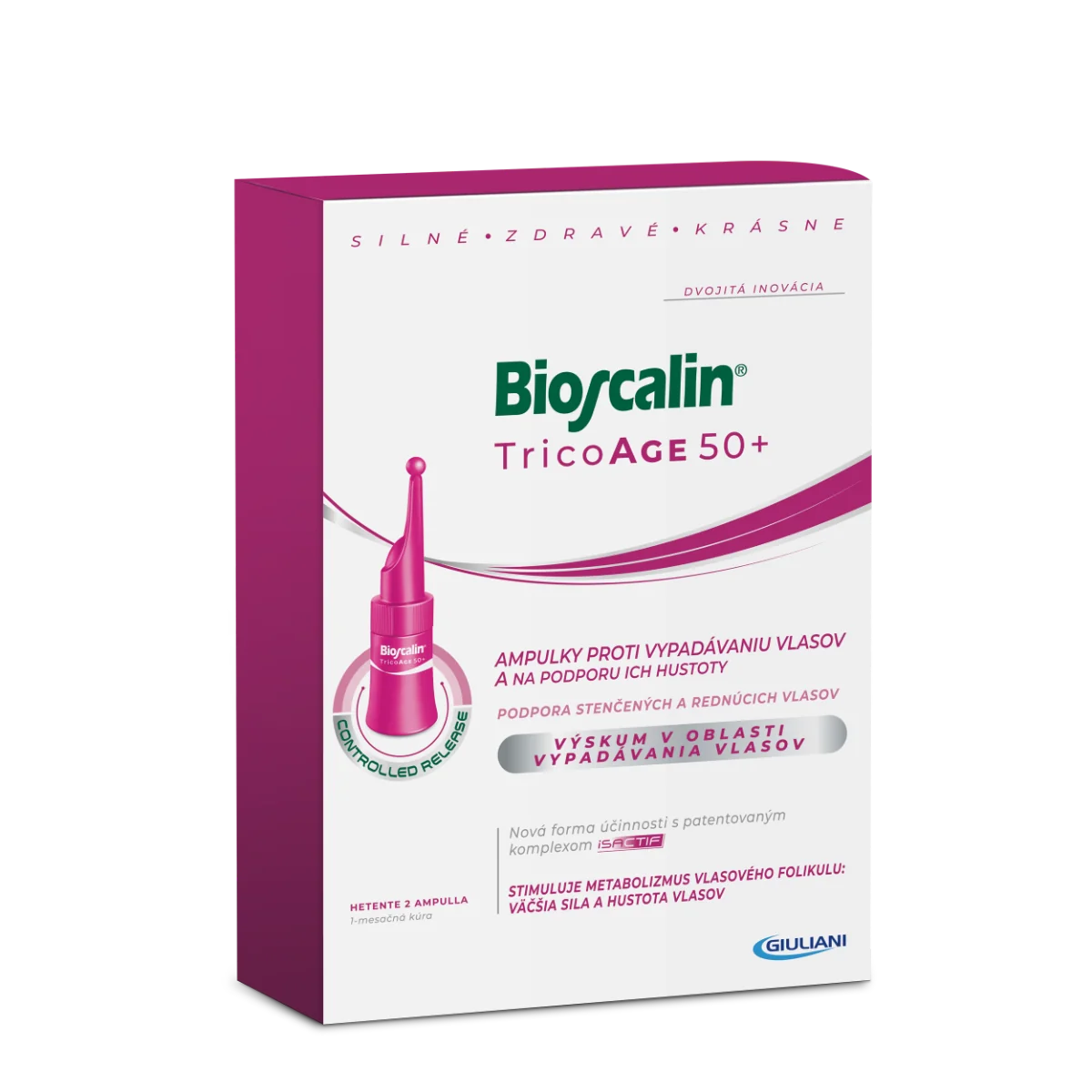 Bioscalin TricoAge 50+ Ampulky 8×3,5 ml, ampulky proti vypadávaniu vlasov a na podporu ich rastu