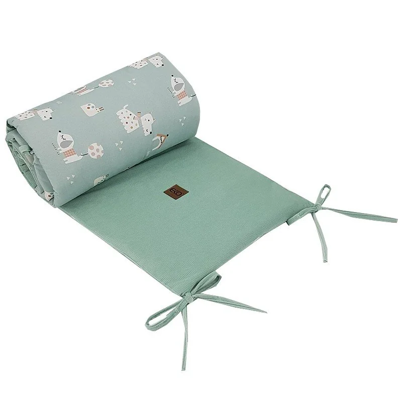Chránič do postieľky VELVET Dogs Mint 180x35 cm
