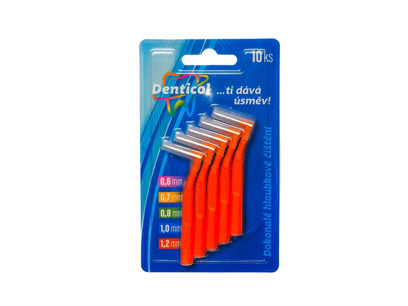 Denticol vel. 1,2mm, medzizubná kefka zakrivená 1×10 ks, medzizubná kefka