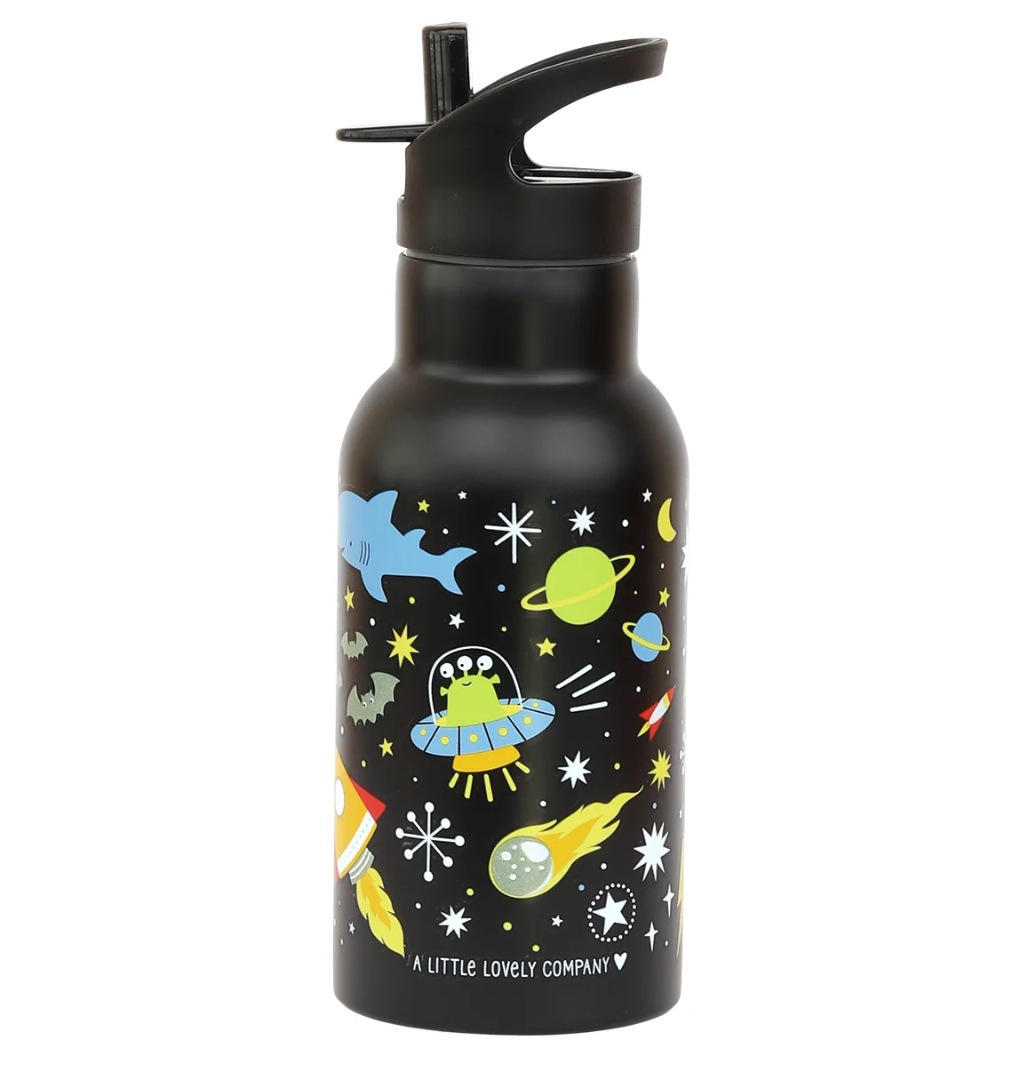 A Little Lovely Company - antikorová fľaša na pitie, 350 ml - vesmír
