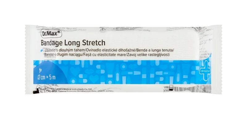 Dr. Max Ovínadlo elastické dlhoťažné so svorkami 12 cm x 5 m 1×1 ks, 12 cm x 5 m