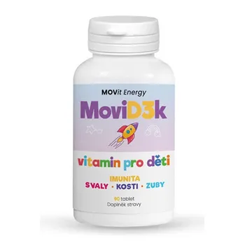 MOVit MoviD3k - Vitamín D3 pre deti, 800 I.U. 1×90 tbl, výživový doplnok