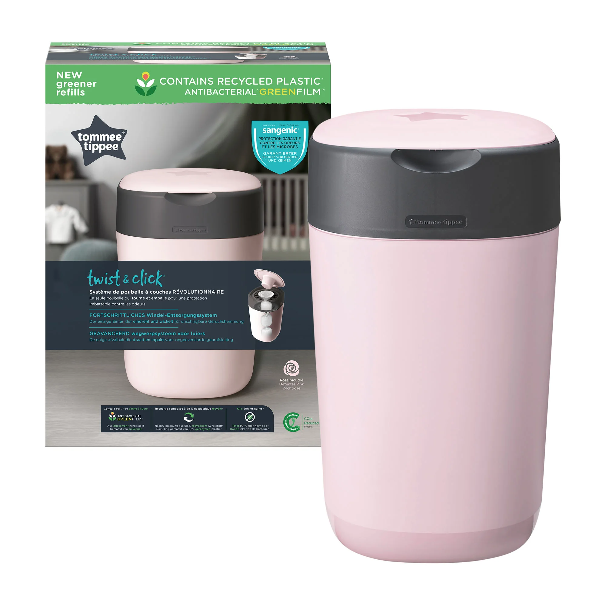 Tommee Tippee Twist & Click kôš na plienky, ružový 1 ks