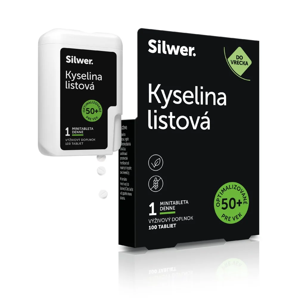 Silwer Kyselina listová, minitablety v dvojbalení 100 + 100 minitabliet. Krvinky, imunita, bunky.