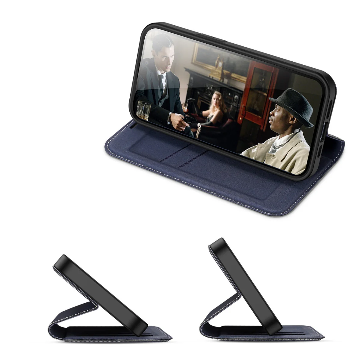 Dux Ducis Skin X2 knižkové kožené puzdro na iPhone 14 Pro Max, modré