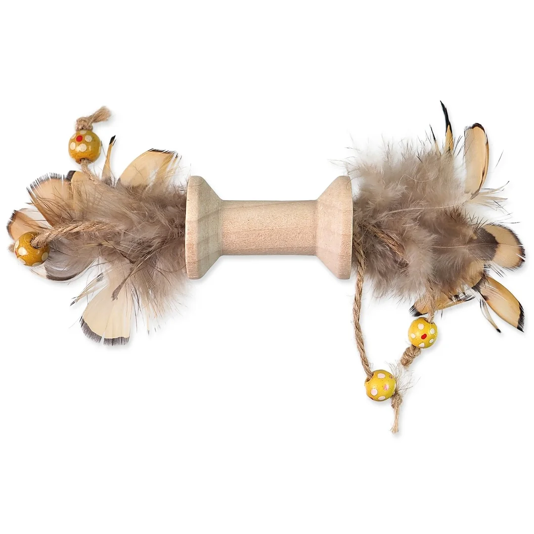 Hračka Magic Cat Wooden Toy valček s pierkami mix 16cm
