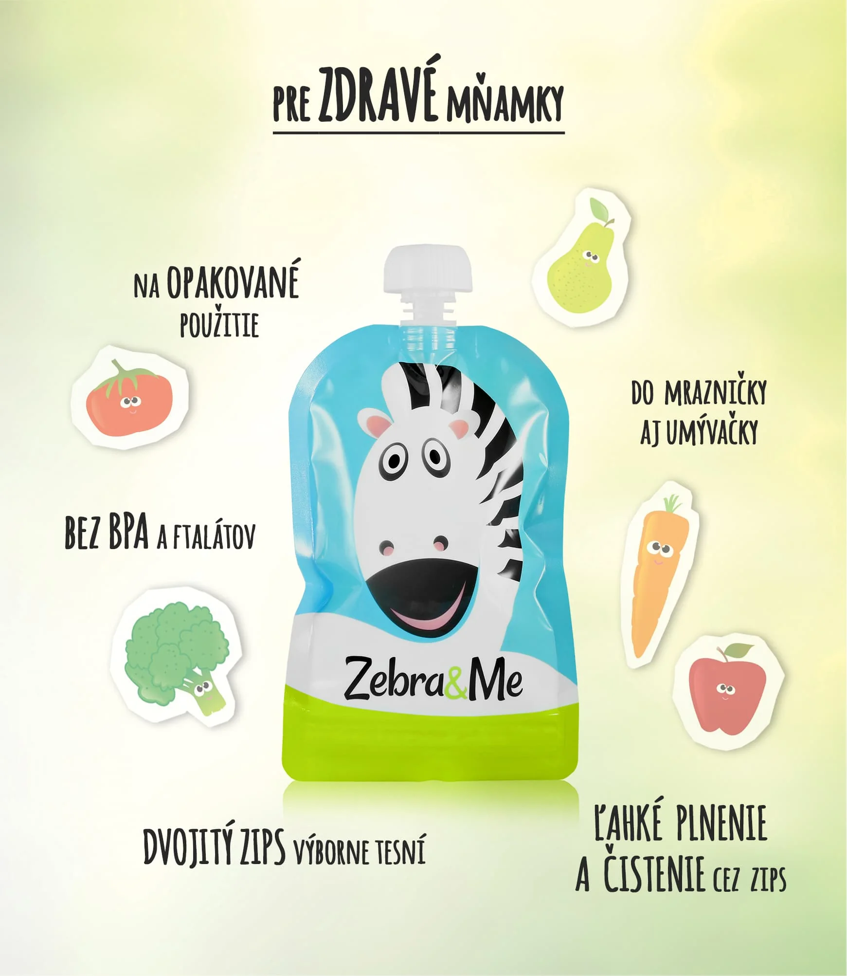 Zebra&amp;Me kapsičky na opakované použitie 2ks kozmonaut + zebra