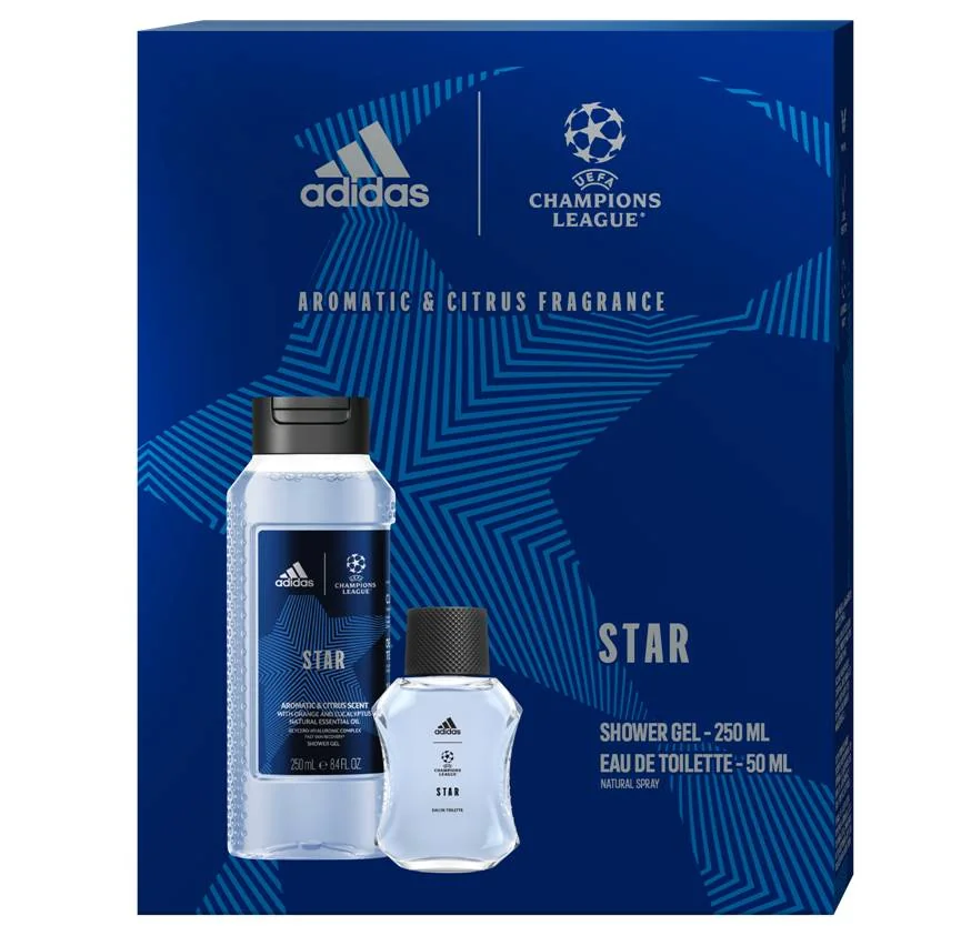 Adidas UEFA 10 EDT 50ml + SG 250ml 1×1 ks, darčeková sada