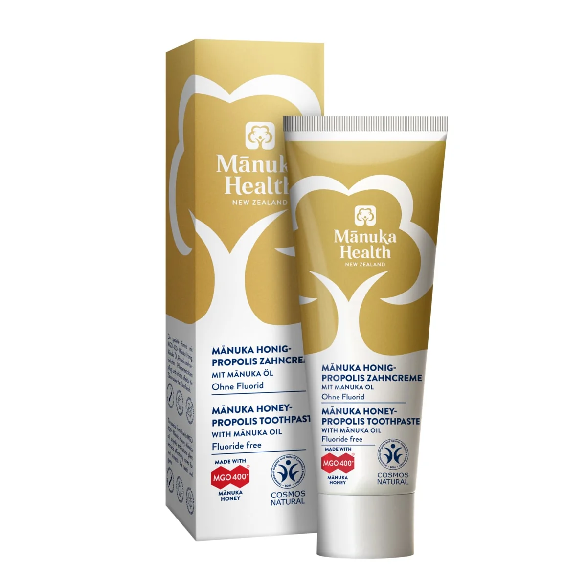 Manuka Zubná pasta MGO 400+ bez fluoridu s propolisom 75 ml