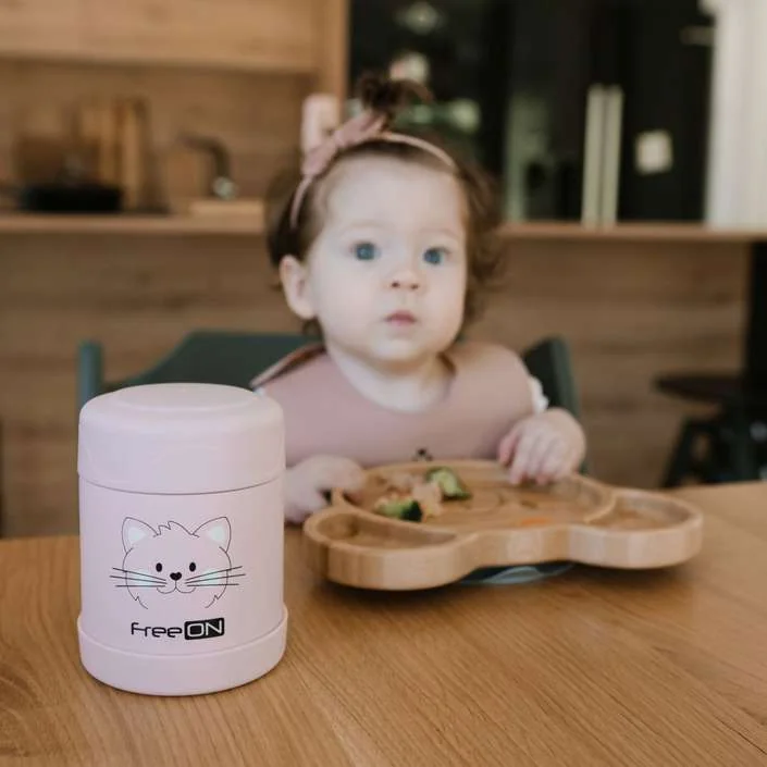 Termobox na jedlo 350ml FreeON - béžový medvedík
