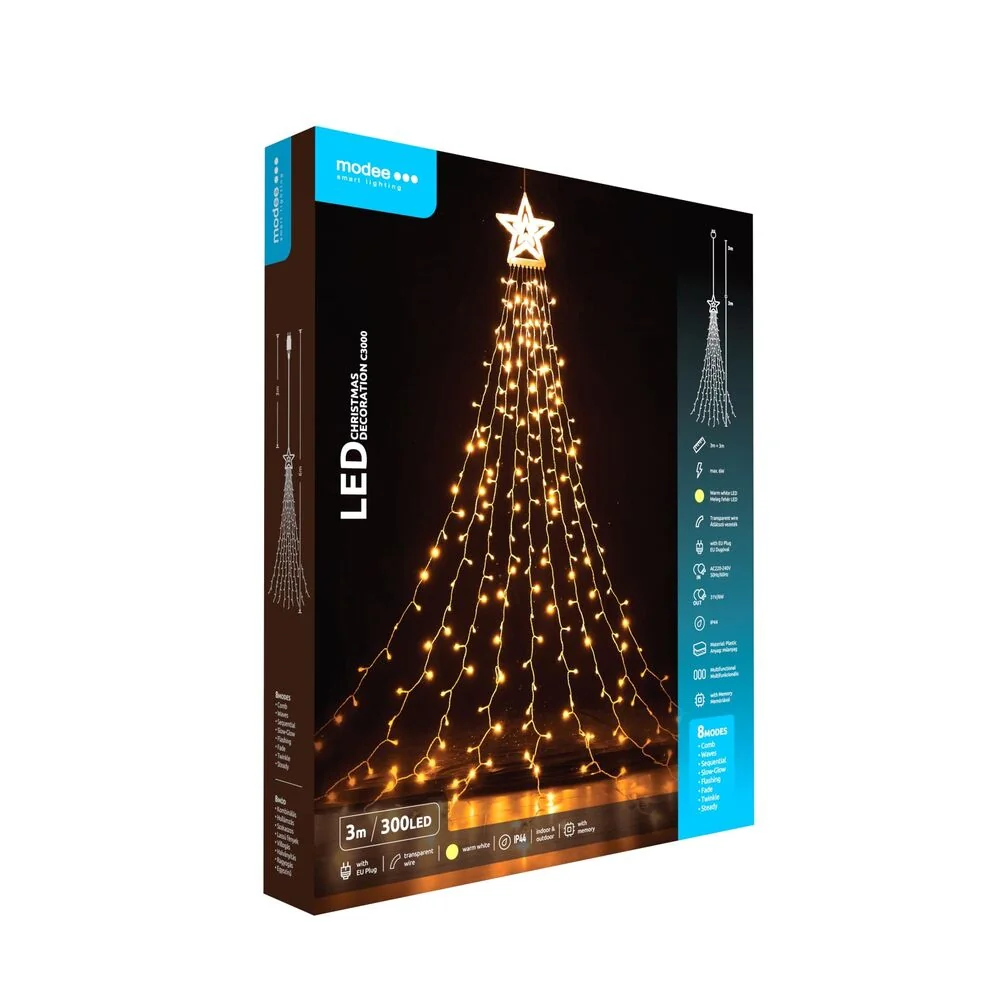 Modee Lighting LED dekorácia 300 LED 3m teplá biela