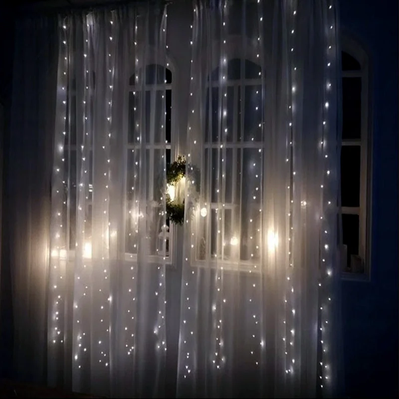 Vianočná súprava LED ZÁVES RVZ300/CW/P/USB+DO 300ks 2,9x2,9m studená biela IP44 8 programov