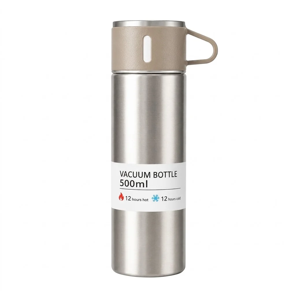 Livefy termoska s pohárom Vello 500ml, béžová