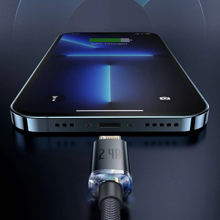 Crystal Shine Data kábel USB na USB-C 100W - 2m Čierna H25163