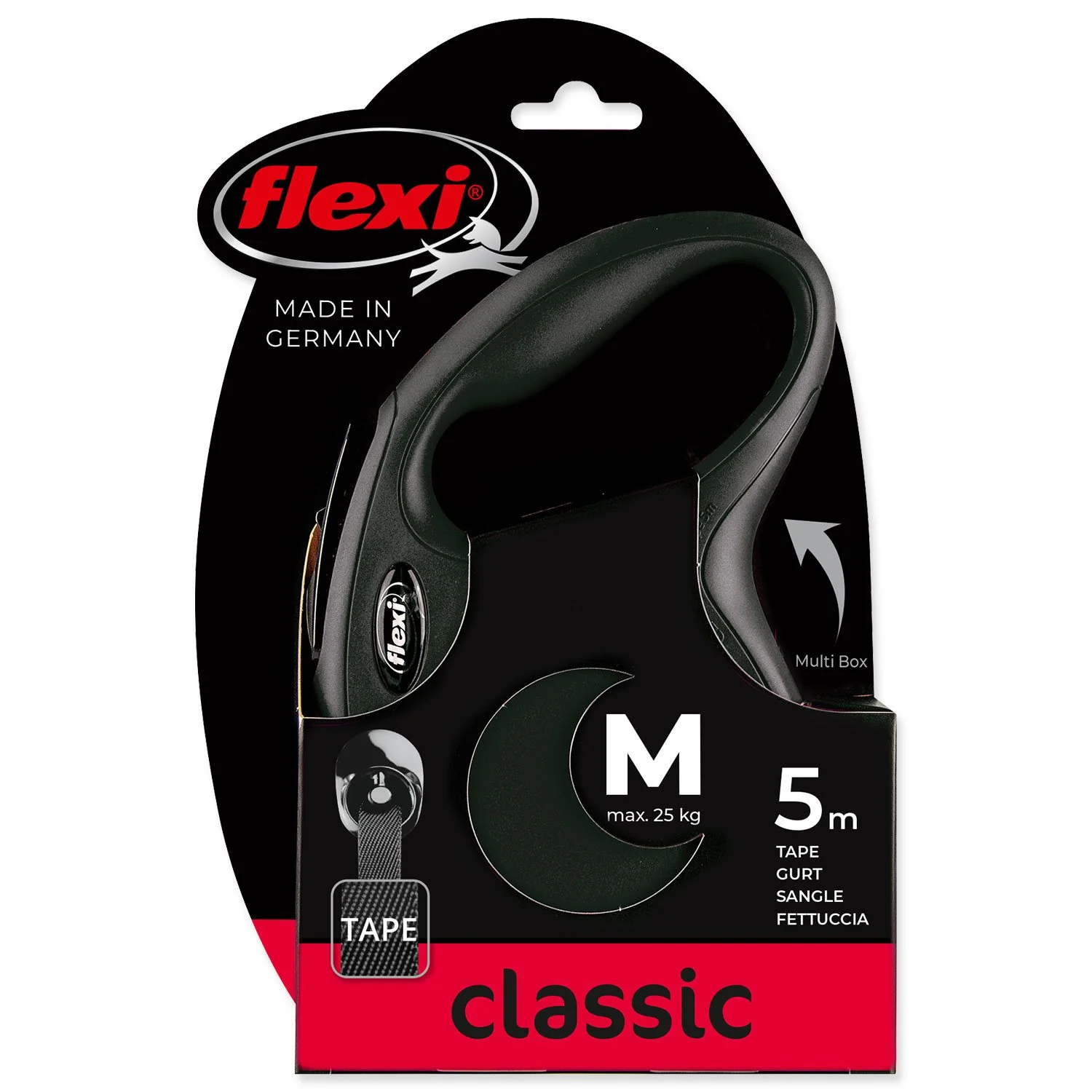 flexi New Classic popruh M 5m čierne do 25kg