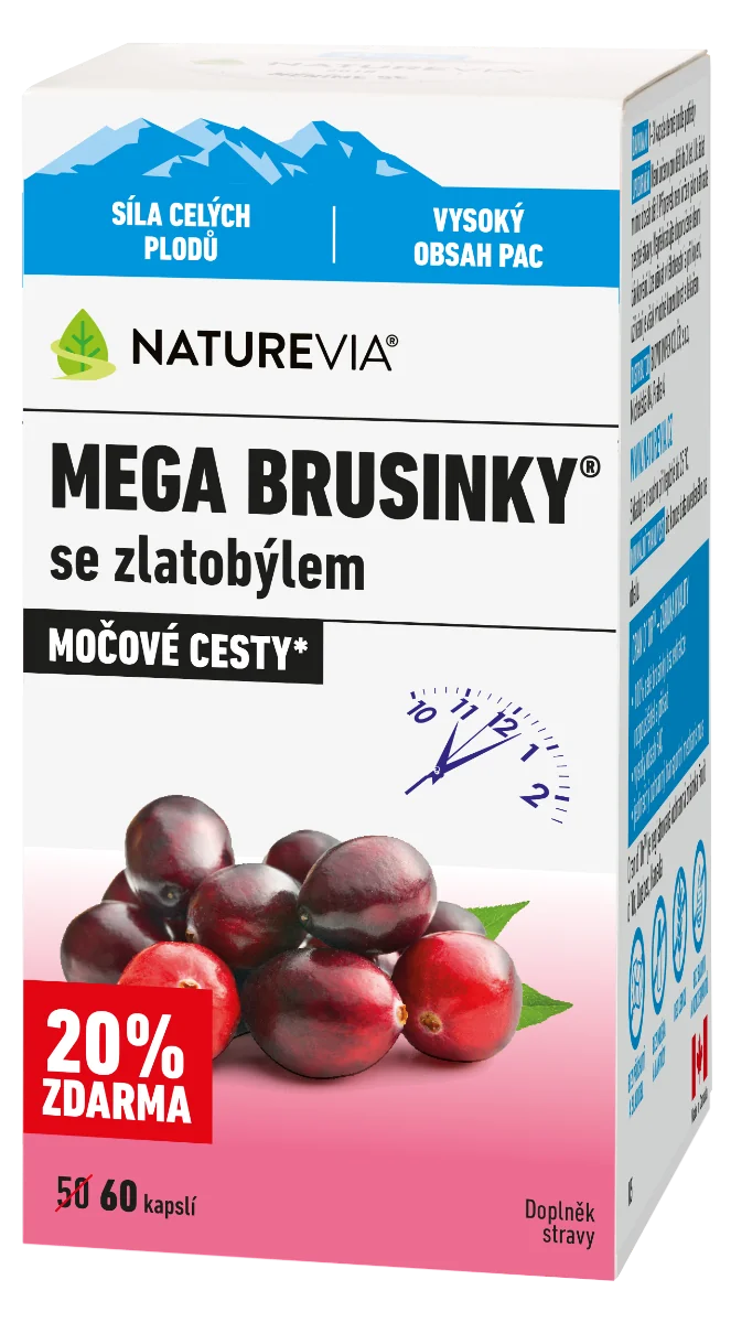 NATUREVIA MEGA BRUSNICE so Zlatobyľou obyčajnou 50 + 10 cps