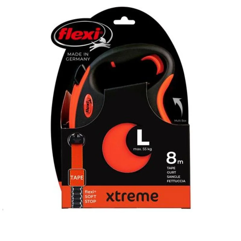 Vodítko Flexi Xtreme páska L oranžové 8m