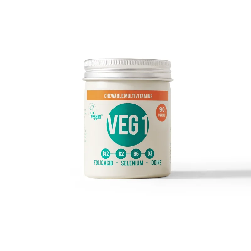 Multivitamín VEG1 s príchuťou pomaranč, žuvacie tablety 90 ks